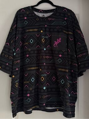 Disney Iwájú Patch Black Gray Tee with Pink and Teal Accents